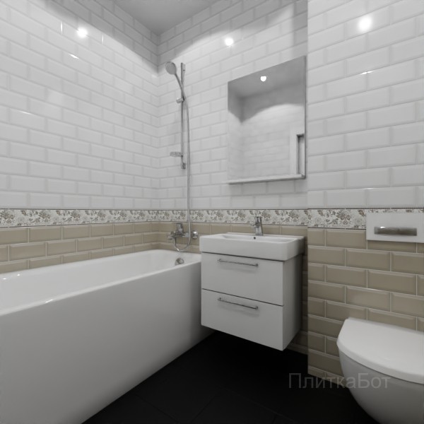 Kerama Marazzi, Бланше, Кирпичная кладка, низ декор верх № 6