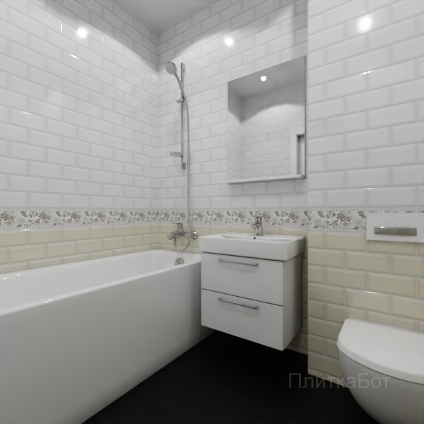 Kerama Marazzi, Бланше, Кирпичная кладка, низ декор верх №12