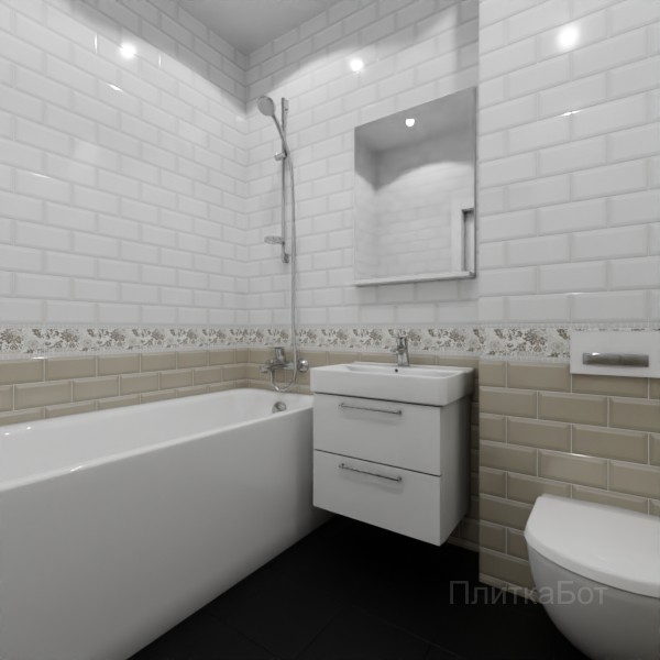 Kerama Marazzi, Бланше, Кирпичная кладка, низ декор верх №15