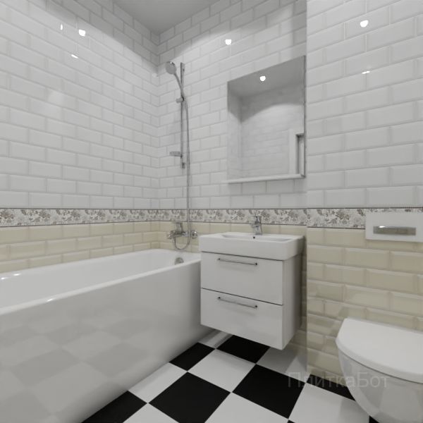 Kerama Marazzi, Бланше, Кирпичная кладка, низ декор верх № 1