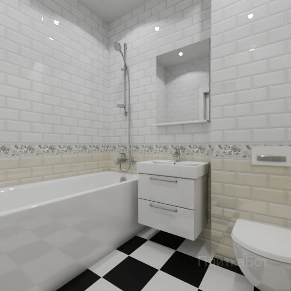 Kerama Marazzi, Бланше, Кирпичная кладка, низ декор верх №10