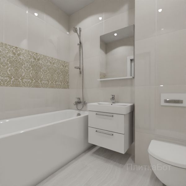 Kerama Marazzi, Даниэли, Декор над ванной вертикально № 2