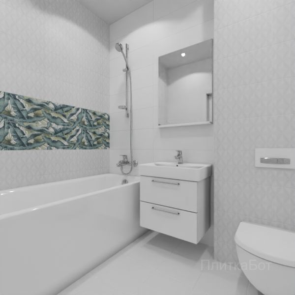 Kerama Marazzi, Диагональ, Два декора над ванной №16