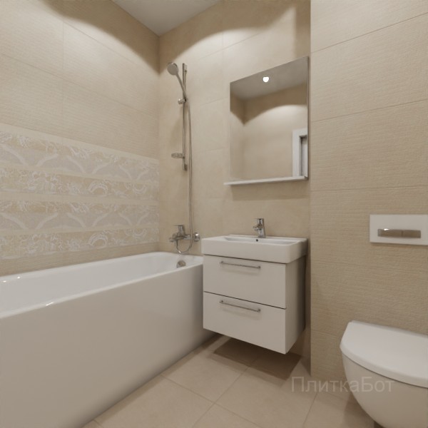 Kerama Marazzi, Эскориал (беж), Два декора над ванной № 1