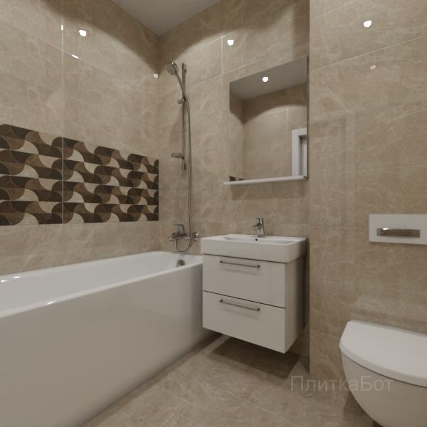 Kerama Marazzi, Гран-Виа, Два декора над ванной и основная плитка № 6