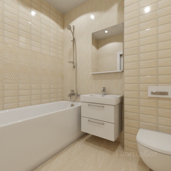 Kerama Marazzi, Летний сад (беж), Два декора над ванной № 1