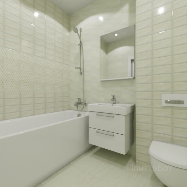 Kerama Marazzi, Летний сад (фисташковый), Два декора над ванной № 1