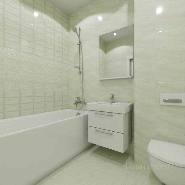 Kerama Marazzi, Летний сад (фисташковый), Два декора над ванной № 2