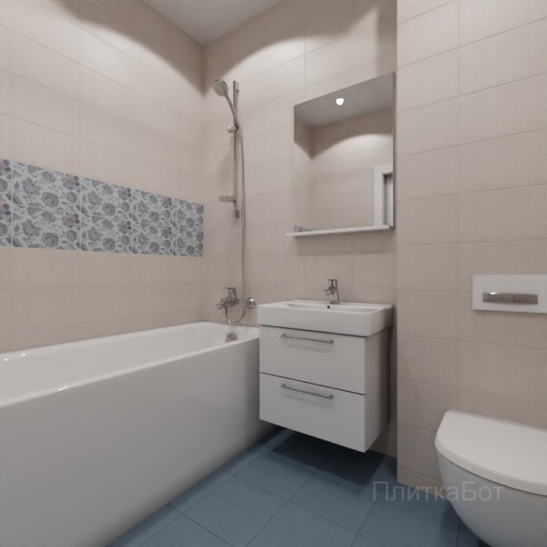 Kerama Marazzi, Планте, Два декора над ванной и основная плитка № 1