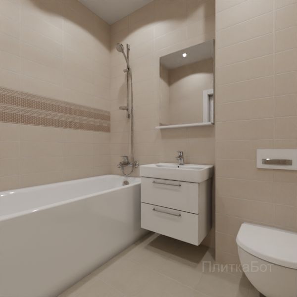 Kerama Marazzi, Саламанка, Два декора над ванной и основная плитка № 1