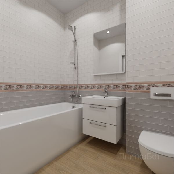 Kerama Marazzi, Тортона, Кирпичная кладка, низ декор верх № 1