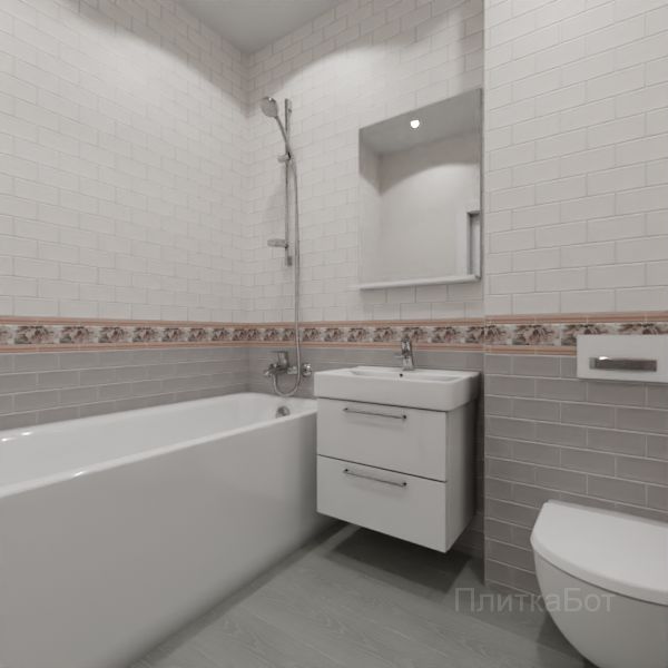Kerama Marazzi, Тортона, Кирпичная кладка, низ декор верх № 2