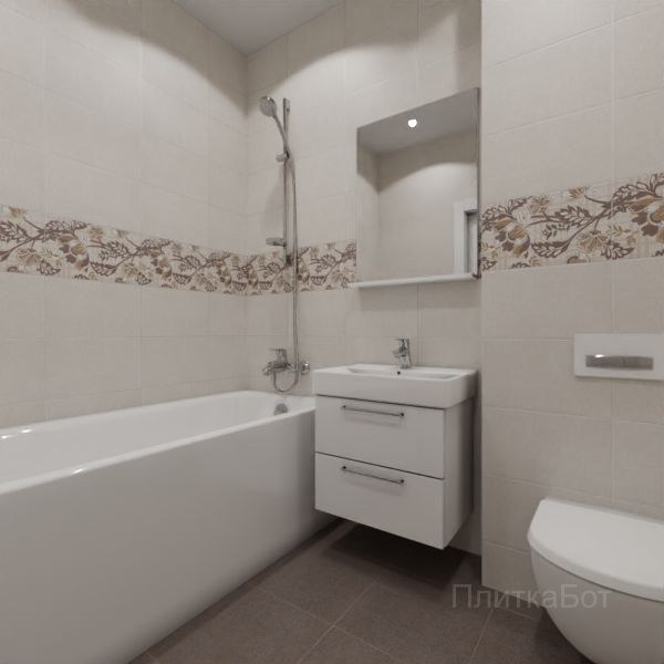 Kerama Marazzi, Трокадеро (коричневый), Декор по центру № 2