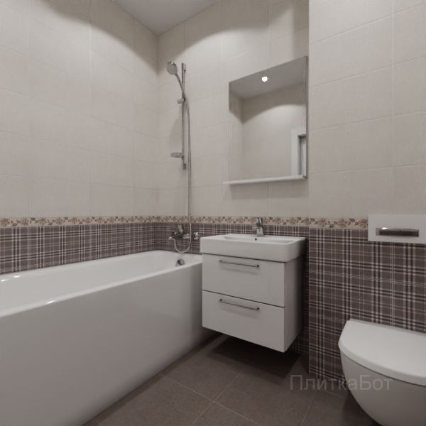 Kerama Marazzi, Трокадеро (коричневый), Низ-верх и бордюр № 2