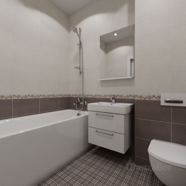 Kerama Marazzi, Трокадеро (коричневый), Низ-верх и бордюр № 3