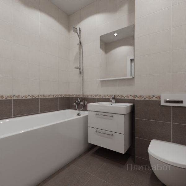 Kerama Marazzi, Трокадеро (коричневый), Низ-верх и бордюр № 4