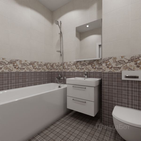 Kerama Marazzi, Трокадеро (коричневый), Низ-верх и декор № 1