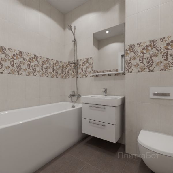 Kerama Marazzi, Трокадеро (коричневый), Декор по центру № 4