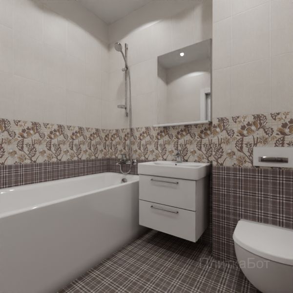 Kerama Marazzi, Трокадеро (коричневый), Низ-верх и декор № 5