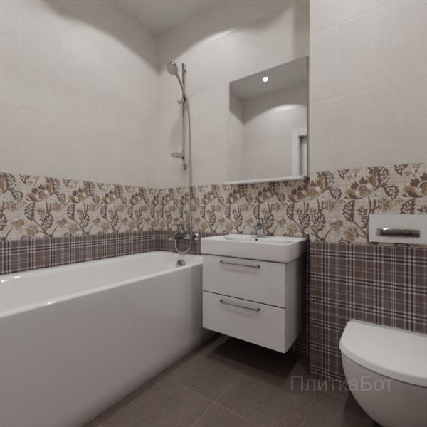 Kerama Marazzi, Трокадеро (коричневый), Низ-верх и декор № 6