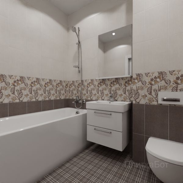 Kerama Marazzi, Трокадеро (коричневый), Низ-верх и декор № 7