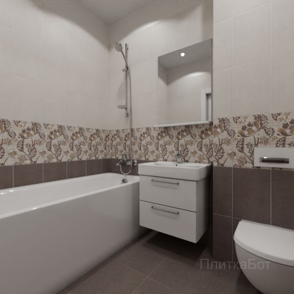 Kerama Marazzi, Трокадеро (коричневый), Низ-верх и декор № 8