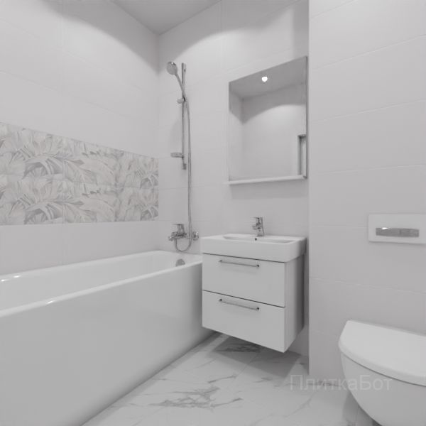 Kerama Marazzi, Турнон, Два декора над ванной и основная плитка № 2