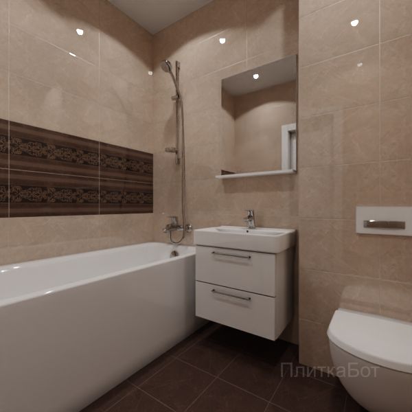 Kerama Marazzi, Версаль, Два декора над ванной и основная плитка № 1