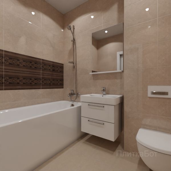 Kerama Marazzi, Версаль, Два декора над ванной и основная плитка № 2