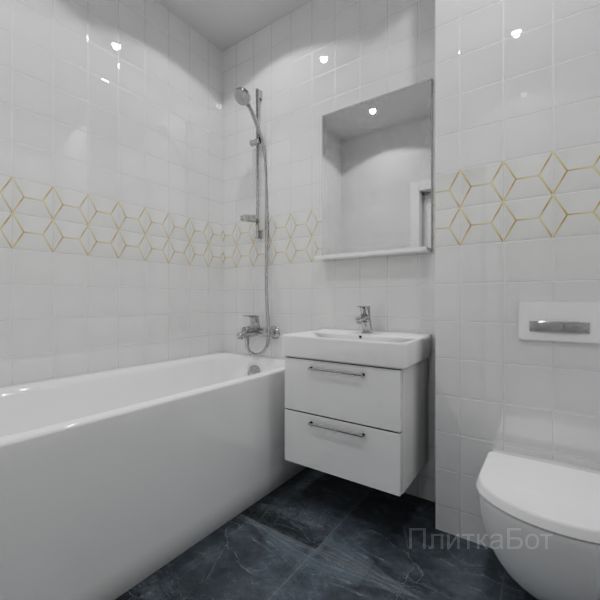 Kerama Marazzi, Витраж (белый с синим), Два декора № 3