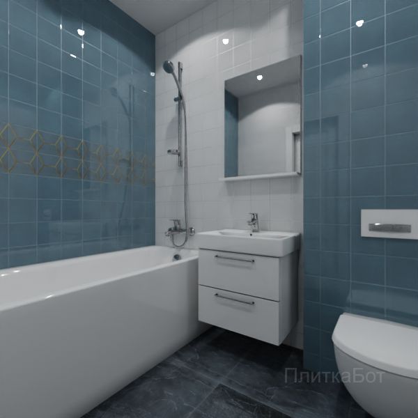 Kerama Marazzi, Витраж, Два декора над ванной №15
