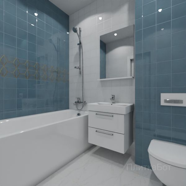 Kerama Marazzi, Витраж, Два декора над ванной №16