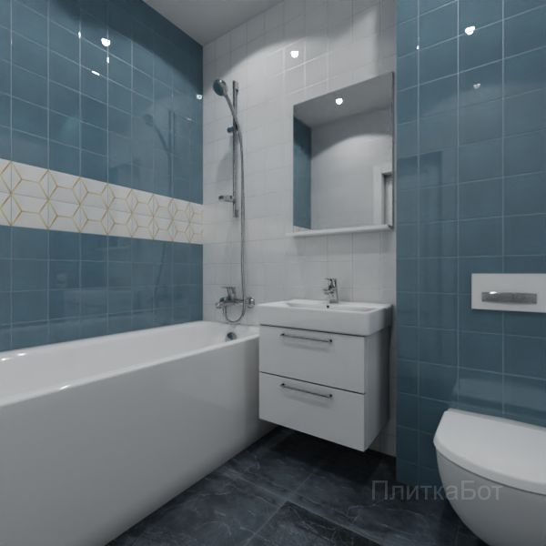 Kerama Marazzi, Витраж, Два декора над ванной №21
