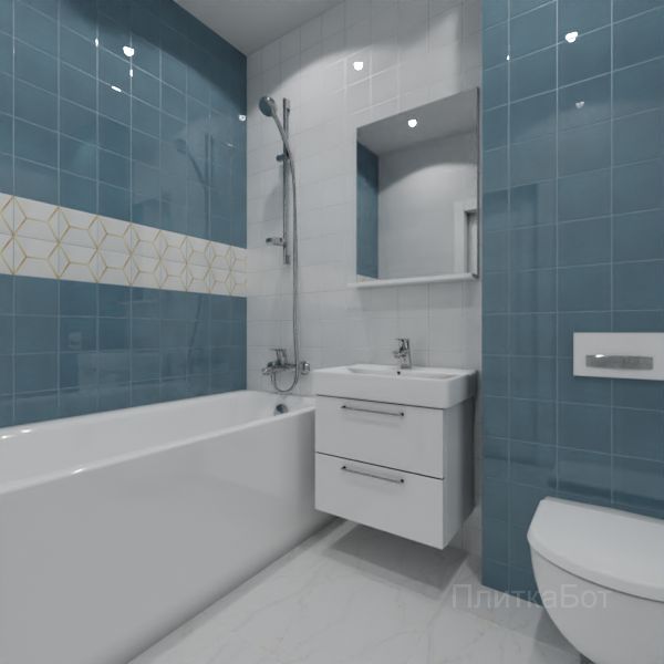 Kerama Marazzi, Витраж, Два декора над ванной №22