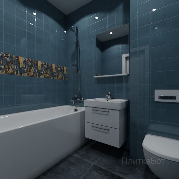 Kerama Marazzi, Витраж, Панно над ванной № 3