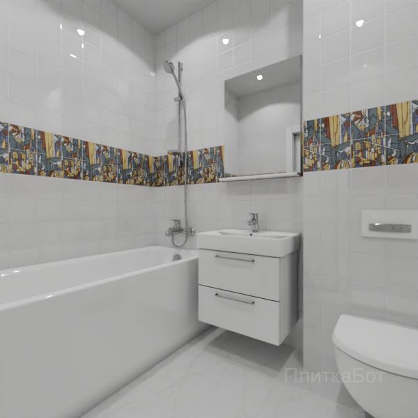 Kerama Marazzi, Витраж (белый с желтым), Панно по кругу № 2
