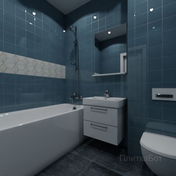 Kerama Marazzi, Витраж, Два декора над ванной и основная плитка № 3