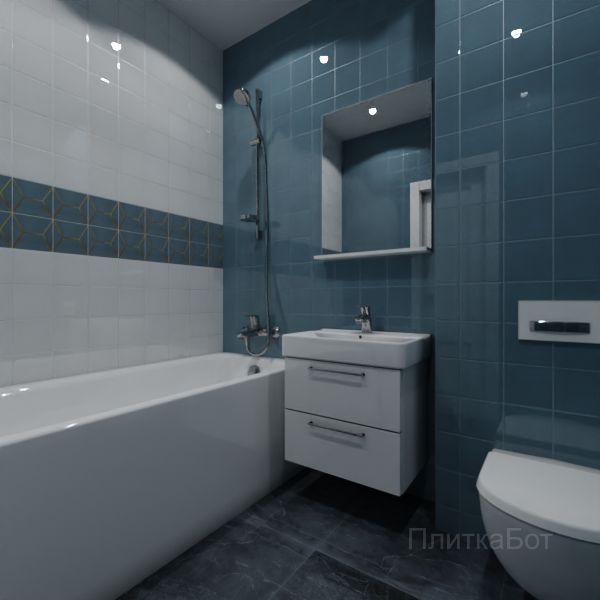 Kerama Marazzi, Витраж, Два декора над ванной и основная плитка № 5
