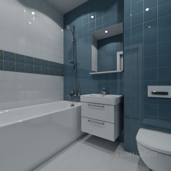 Kerama Marazzi, Витраж, Два декора над ванной и основная плитка № 6
