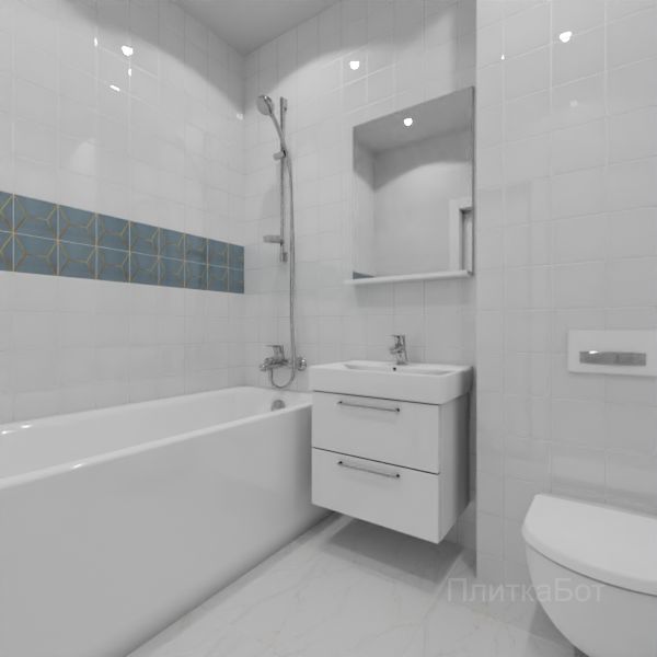 Kerama Marazzi, Витраж, Два декора над ванной и основная плитка №14