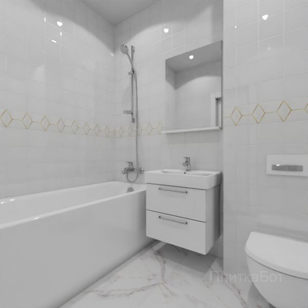 Kerama Marazzi, Витраж (белый с желтым), Декор по центру № 3