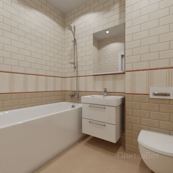 Kerama Marazzi, Золотой пляж, Кирпичная кладка, низ декор верх № 9