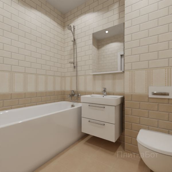 Kerama Marazzi, Золотой пляж, Кирпичная кладка, низ декор верх №15