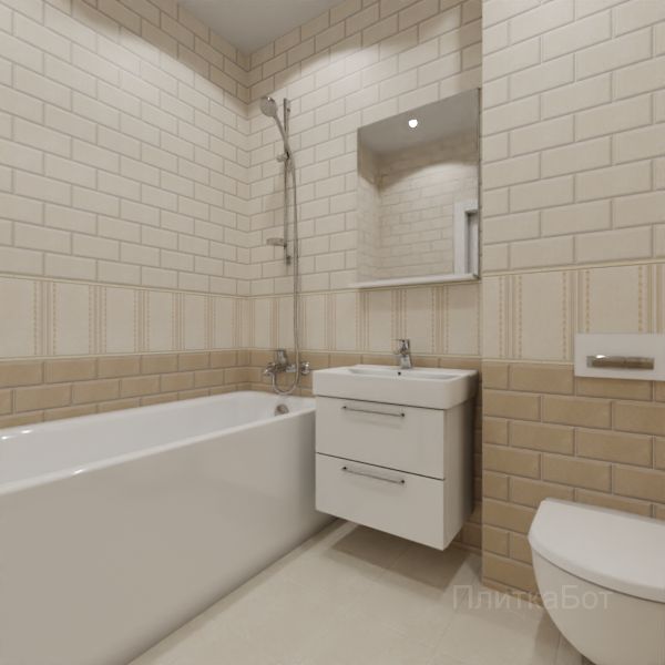 Kerama Marazzi, Золотой пляж, Кирпичная кладка, низ декор верх №16