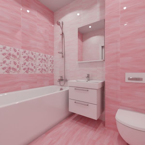 Агата розовая, Два декора над ванной № 2