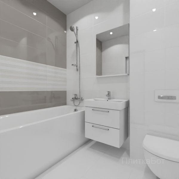 Cersanit, Vegas (серый), Два декора над ванной №40