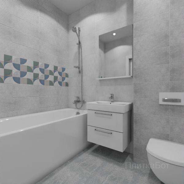 Laparet, Atlas (серый), Два декора над ванной №10