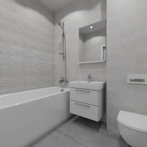 Laparet, Bastion серый, Два декора над ванной №18