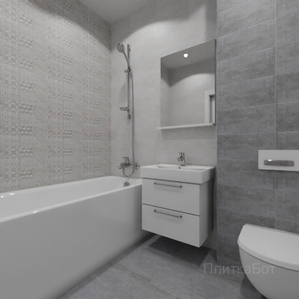 Laparet, Bastion серый, Два декора над ванной №10