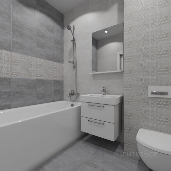 Laparet, Bastion серый, Два декора над ванной № 2
